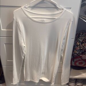 A New Day White Fitted Long Sleeve Tee